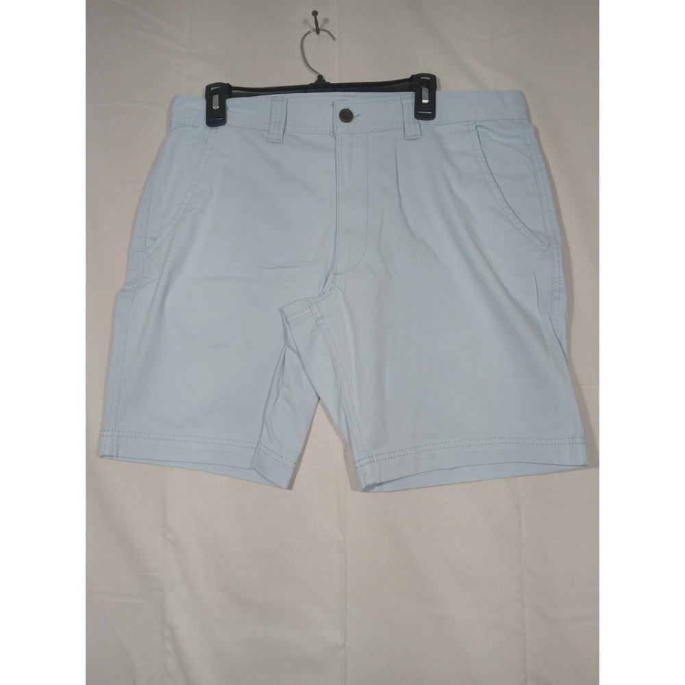 St John's Bay Chino Shorts Men 36 Blue‎ Comfort Stretch Flat Front